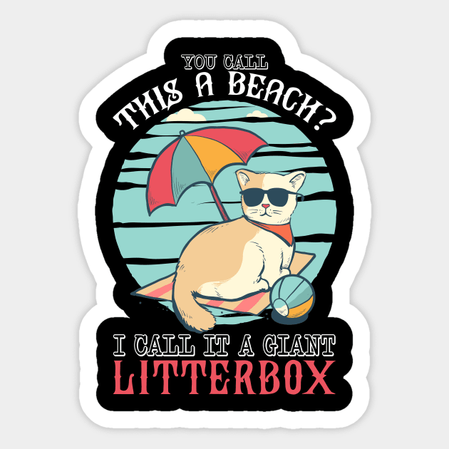 Cat Beach Giant Litterbox Cat Holiday Vacation Summer Sticker by anubis1986